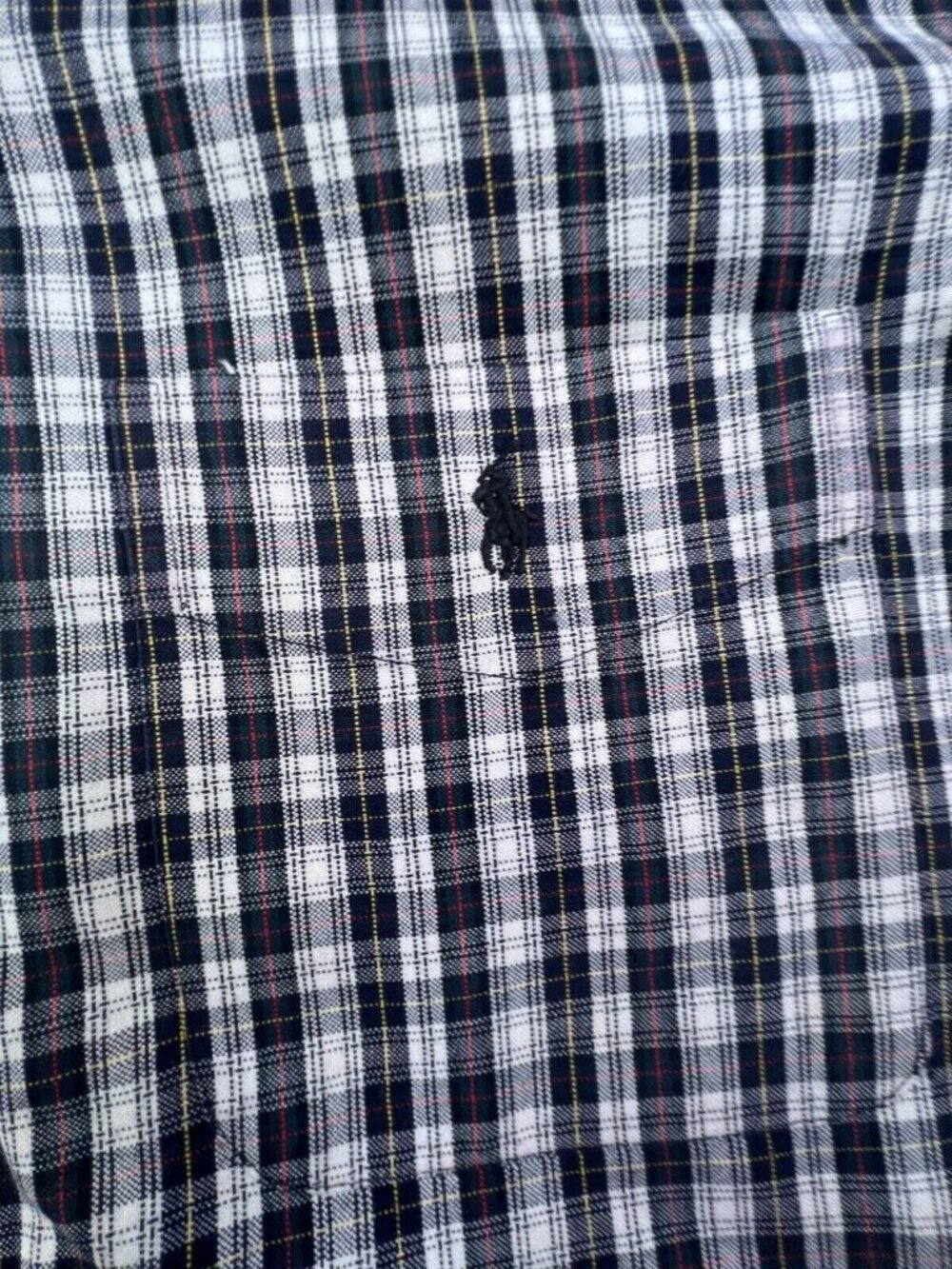 Ralph Lauren Mens Big Shirt 100% Cotton White Blue Plaid Button Up Shirt XL - Picture 8 of 10